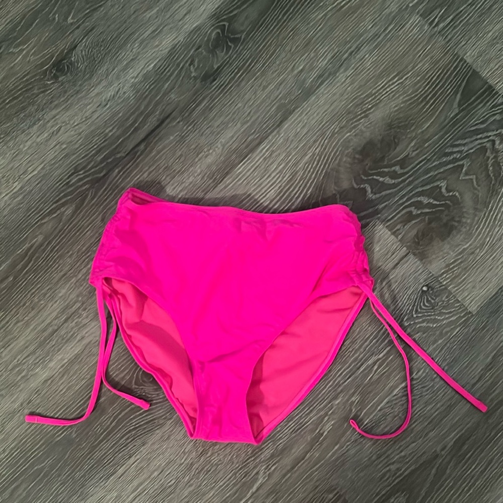 BCBG Bright pink bikini bottom. Full coverage in back. You can cinch sides.